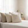 Boho Jacquard Throw Pillow Covers 18x18 Set of 2 Beige