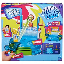 Hasbro Hydro Pods Dunk & Sunk Arena, Battle Toy with Dunk Tank & 2 Hydro Pods, Water Activated Collectible Toys for 6 Year Old Boys & Girls & Up