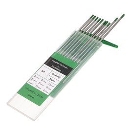 HARFINGTON 10pcs TIG Welding Tungsten Electrodes 1/8" x 7" Pure for Stainless Steel Welding, Aluminum Magnesium Alloy Welding Aerospace Automobile Manufacturing, Green WP