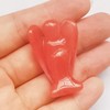 Bacatgem Cherry Quartz Healing Crystal Prayer Guardian Angel Statue, 1.5