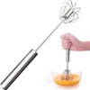 Semi-Automatic Whisk - Manual Whisk Hand Push Egg Beater Stainless