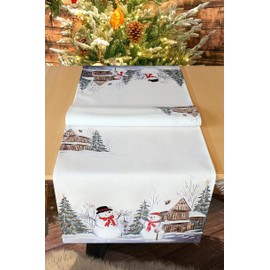 Kamaca snowmen series high-quality print motif Christmas tablecloth, winter Christmas