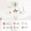 STERREN 30" Retractable Ceiling Fans with Lights, Dimmable LED Ceiling