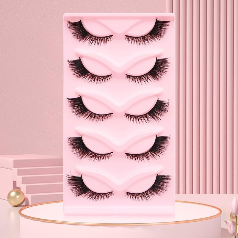 5 Pairs of 3D False Eyelashes, Cat Eye, Artificial Eyelashes,