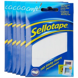 Sellotape Sticky Fixers Double-sided 12x25mm 140 Pads Ref 1445422 [Pack of 6]