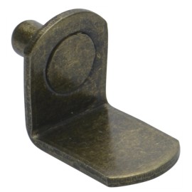 Desunia 5mm Antique Brass "Bracket" Shelf Support Pegs - 25 Pack