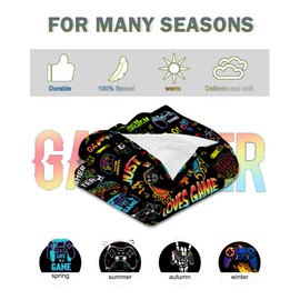 Gamer Gifts for Boys, Gaming Gifts for Teenage Boys, Gamer Blanket for Teen Boys Soft Cozy, Game Room Decor for Boys (50x60)