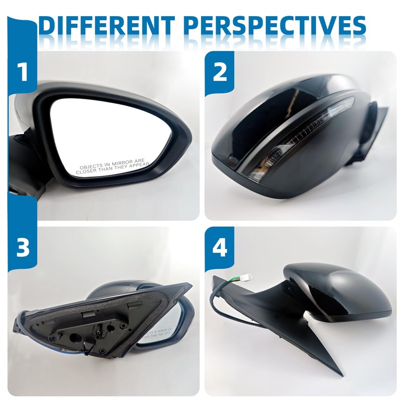 Black Right Passenger Side Mirror Replacement For Nissan Sentra 2020