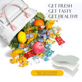 Hihealer Deluxe Lunch Bag Women with Rare Floral Design - Large Leakproof Insulated Multi Pocket Cool Bag with Removable Strap for Work/Picnic Gifts for Women