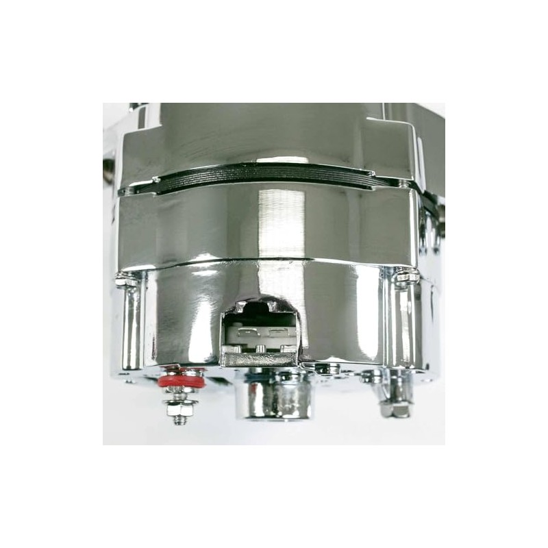 Top Street Performance ES1001C Chrome 110 Amp Alternator with 1/3
