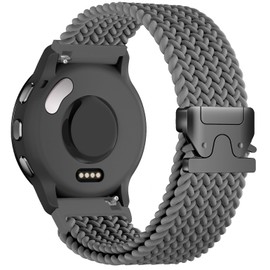 Oanux 18mm Stretchy Braided Nylon Compatible with Garmin Venu 3S Watch Band 41mm/Vivoactive 4S/Vivomove 3S/Venu 2S/Forerunner 255S 265S, Parachute Buckle Elastic Soft Sport Strap for Women Men