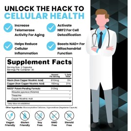 Nad+ Booster Regenerador Celular Antienvejecimiento 60caps Sabor Sin Sabor