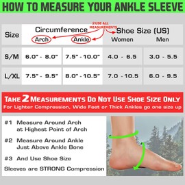 LAFUYSO Ankle Brace Compression Sleeve (2 Pairs) - Relieves Achilles Tendonitis, Joint Pain. Plantar Fasciitis Sock with Foot Arch Support Reduces Swelling & Heel Spur Pain. Injury Recovery for Sports