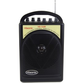 Hisonic HS122B-HH Dual Channel 40 Watts Lithium Battery Rechargeable Portable PA System with 2 Hand Held Microphone, BLACK