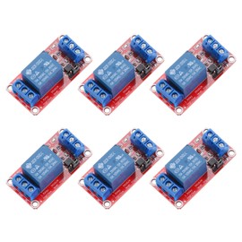 sourcing map 6 Pcs DC 12V 1 Channel Relay Module High or Low Level Trigger for Electronics Industrial Home Automation