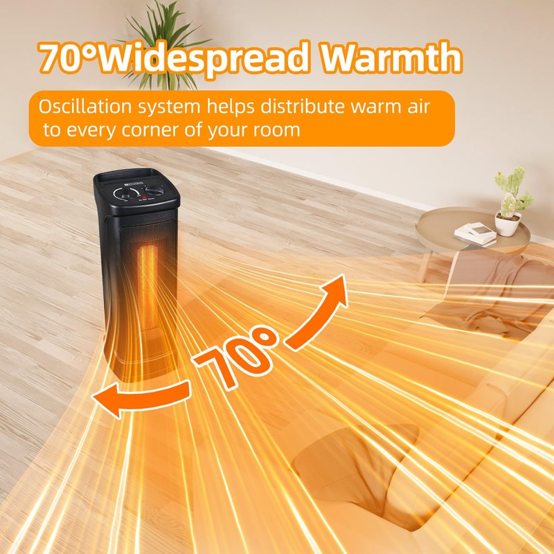 Elevon Space Heater for Indoor Use, 1500W Electric Portable Ceramic