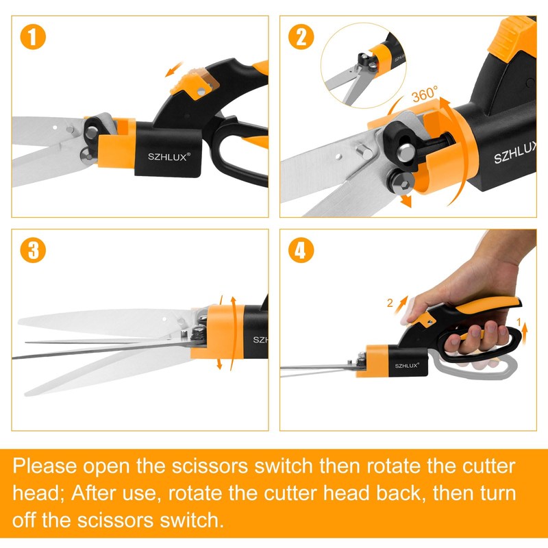 SZHLUX Grass Shears 360-Degree Swivel Blades, Ultra-Sharp Grass Cutter with
