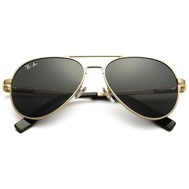 Pro Acme Kids Aviator Sunglasses for Boys Girls, Polarized Small Face for Youth Juniors Age 3-18, with Two Sizes 50MM 52MM (Gold Frame/Black Lens)