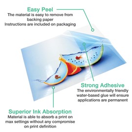 Evergreen Goods™ 10 Sheets Printable Sticker Vinyl for Cricut Cutters | GLOSSY TRANSPARENT A4 | Inkjet Printers Only | Die Cutting/Plotting Machines - Silhouette Brother Gemini | Make Stickers at Home