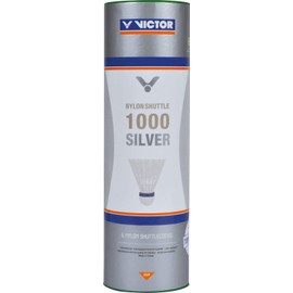 Victor 1000 Silver Medium Nylon Shuttle - White