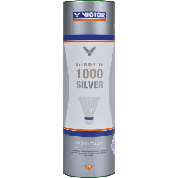 Victor 1000 Silver Medium Nylon Shuttle - White