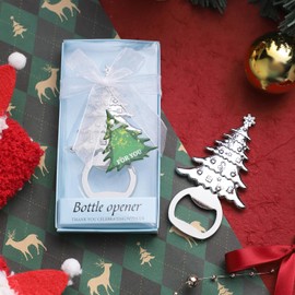 Uezea Set of 24 Christmas Tree Bottle Openers, Christmas tree shape, Christmas party decoration gift,Bridal Shower or Baby Shower Party Favors Gifts for Guests Christmas Decorations Souvenirs with