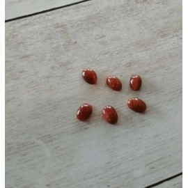 The Slippery Pearl 10 Tiny Gold Sand Oval Cabochons Domed Tiny Flatbacks Burnt Orange Flat 7x5mm