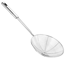 Stainless Steel Slotted Spoon, Spider Web Ladle Stainless Steel Strainer Strainer Professional for Water or Oil, Metal Skimmer for Cooking, Handle High Heat Resistance, 14 cm