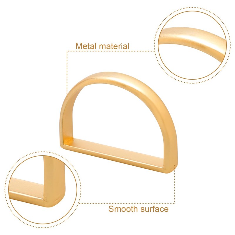 GLADFRESIT 8PCS Gold Half-Round Napkin Ring High-Grade Durable Polished Half-Round