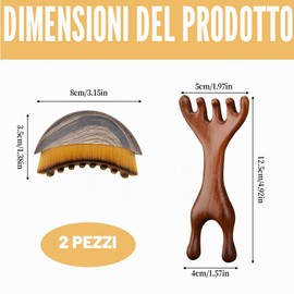 2 spazzole a secco per drenaggio linfatico, spazzola viso per contorno e jawline, pettine massaggiante per drenaggio linfatico, design ergonomico per massaggio delicato