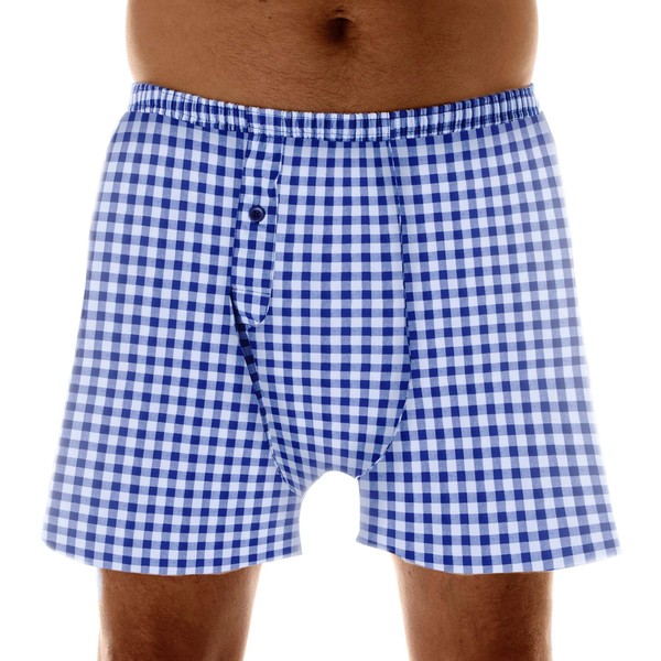 3-Pack Men's Navy Check Regular Absorbency Incontinence 2-in-1 Boxers 3X (Waist 46-48)