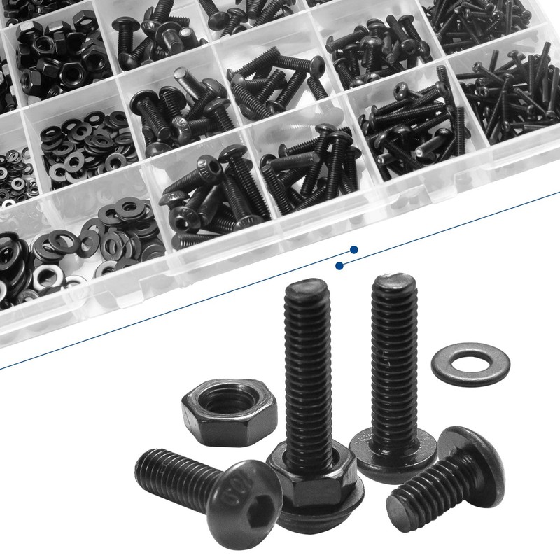 NINDEJIN 1060pcs 12.9 Grade Carbon Steel M2 M3 M4 M5