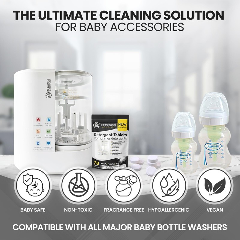 Baby Bottle Washer Detergent Tablets - Compatible with Baby Brezza