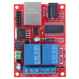 2 Channel Relay Module, DC5V-24V LAN Ethernet Relay Board Controller Module, High Quality 2-Way Relay Board Delay Switch, for Replacement Circuit Board Web Server Electronics Kit