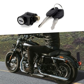 A ABSOPRO Steering Lock with Two Keys for Suzuki GN125 Stainless Steel Black