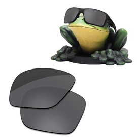 Acefrog AR Coated Polarized Replacement Lenses/Nose Piece for Oakley Double Edge OO9380 Sunglasses - Pitch Black