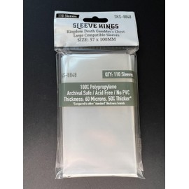 Premium Card Sleeves: 'Kingdom Death Gambler's Chest" Large Compatible Sleeves (57 X 100 MM) -110 Per Pack