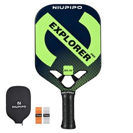 niupipo 2024 Pro Pickleball Paddle - Carbon Fiber Textured Surface Pickleball Paddles, Aerodynamic Holes & Extended Sweet Spot for Maximum Spin, Cushion Pickleball Paddle Grip, USA Pickleball Approved
