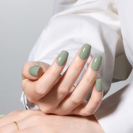 MAYCHAO- Esmalte de uñas en gel de 15 ml, 1 pieza, esmalte de uñas en gel verde oliva, esmalte de uñas UV LED, manicura de inicio para decoración de  