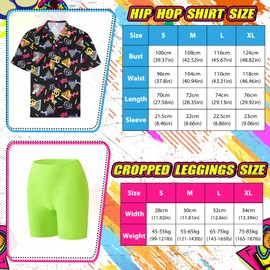 80s 90s Fancy Dress awaiian Shirt Costume Men Women Outfit Women's Print Shirt Set Bucket Hat Gold Bling Sunglasses Retro Party Outfit with Printed for Party Festival Streetwear Look