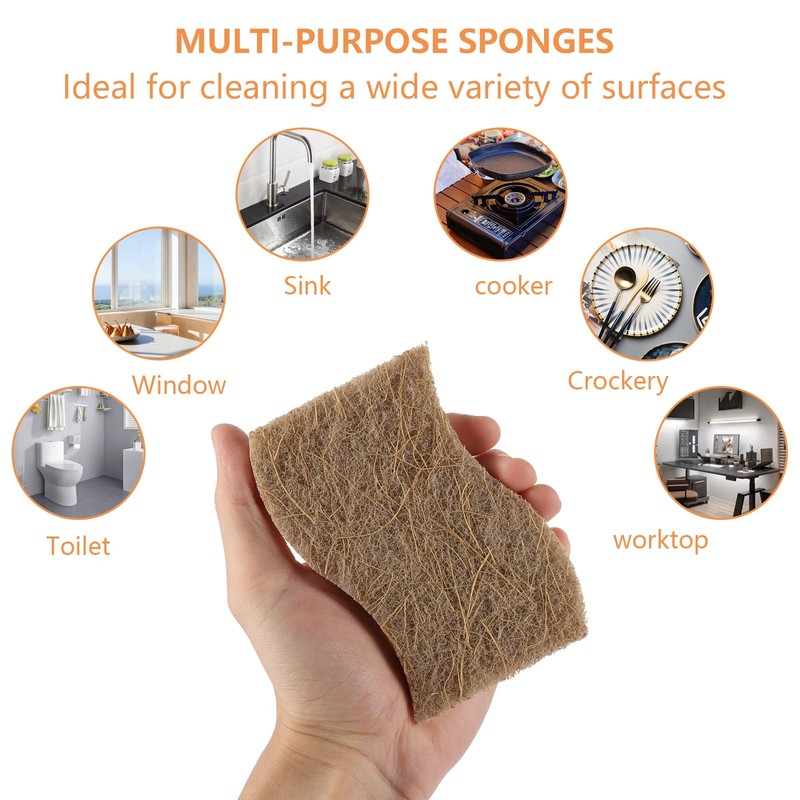FWEEK Pack of 12 Washing Up Sponge, Sustainable, Natural Reusable