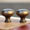 Tiazza 4pcs Solid Brass Knobs Antique Cabinet Drawer Small Pulls