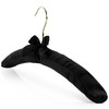 HANGERWORLD 5 Black 17inch Classic Satin Padded Hangers for Wedding