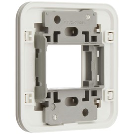 Panasonic Cosmo Series Wide 21 Mini Outlet Plate with Mounting Frame Round White WTF7071W