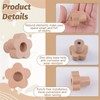 MOROBOR 6 x Wooden Flower Shaped Cabinet Knobs Handmade with