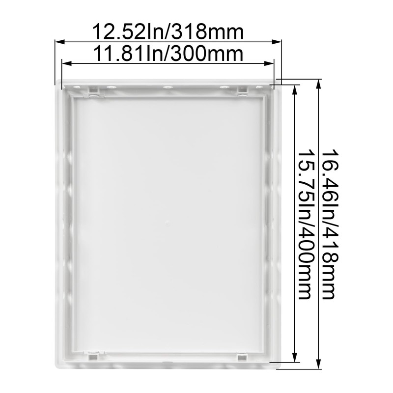 12" x 16" White Plastic Access Panel. Service Shaft Door