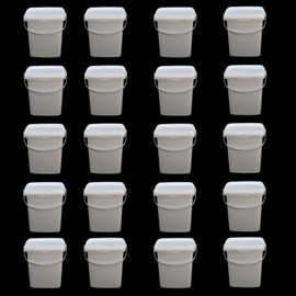 Lobergel 20 Pack 33oz Square Slime Containers with Lids, 1000ml White Plastic Storage Bucket Container, Slime Storage Case Storage Jars for Food Prep Freezer Kitchen Restaurant Supplies