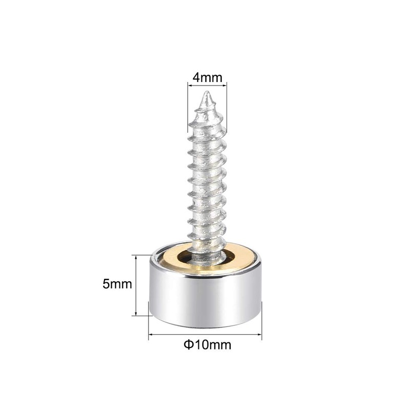 uxcell Mirror Screws Decorative Caps Cover Nails Polished Stainless Steel