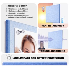 G Gamit Felt Wall Tiles Bulletin Board Large Cork Board Alternative 6 Pack 11.81”x11.81”x0.47” Felt Pin Board Tack Board with Safe Removable Adhesive Tabs for Home Office School 36x24 (Light Blue)