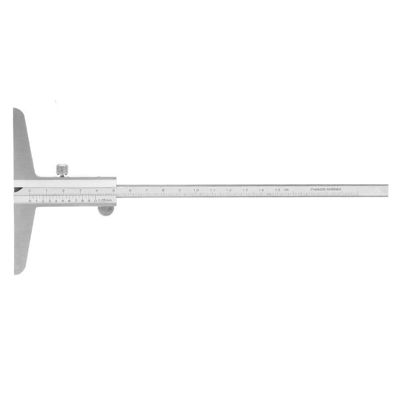lyrlody Depth Caliper, Stainless Steel Depth Caliper for Machine Processes,